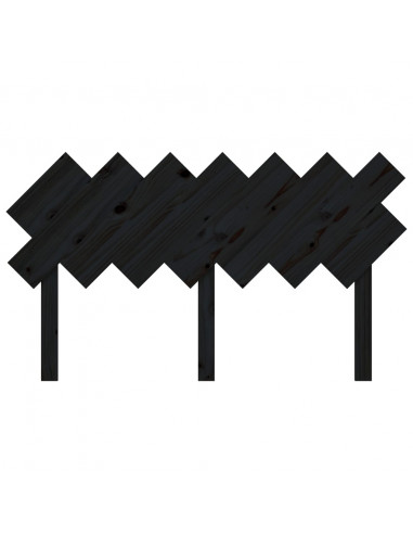 Testiera per Letto Nera 141x3x80,5 cm in Legno Massello di Pino