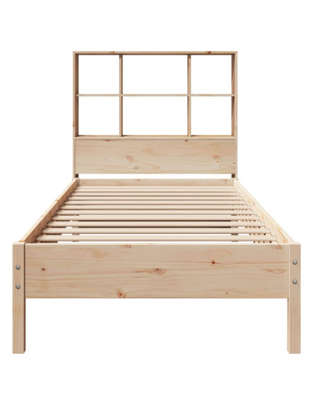 Letto Libreria senza Materasso 90x200 cm Legno Massello Pino