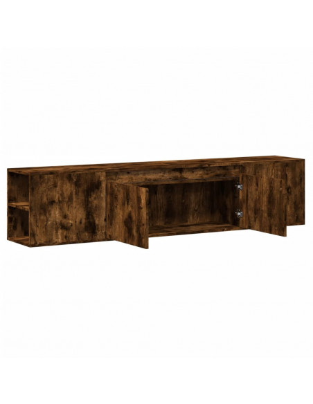 Mobile TV a Parete con LED Rovere Fumo 180x31x39,5 cm