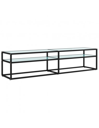 Mobile Porta TV Marmo Bianco 180x40x40,5 cm in Vetro Temperato