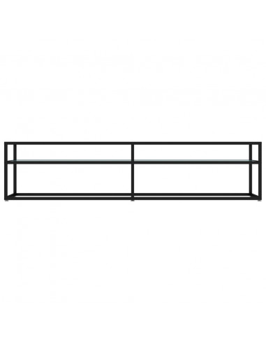 Mobile Porta TV Marmo Bianco 180x40x40,5 cm in Vetro Temperato