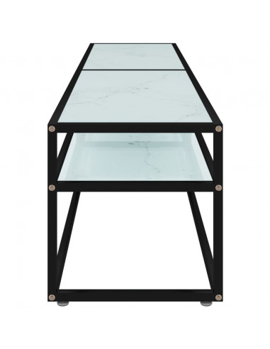 Mobile Porta TV Marmo Bianco 180x40x40,5 cm in Vetro Temperato