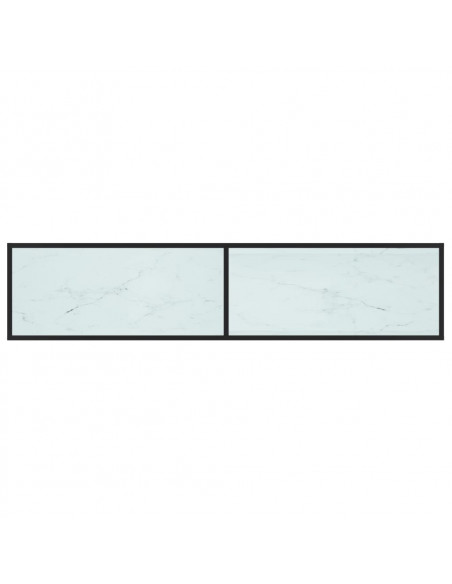 Mobile Porta TV Marmo Bianco 180x40x40,5 cm in Vetro Temperato