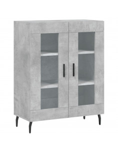 Credenza Grigio Cemento 69,5x34x180 cm in Legno Multistrato 2
