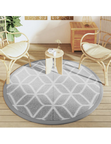 Tappeto da Esterno Grigio Ø160 cm in PP