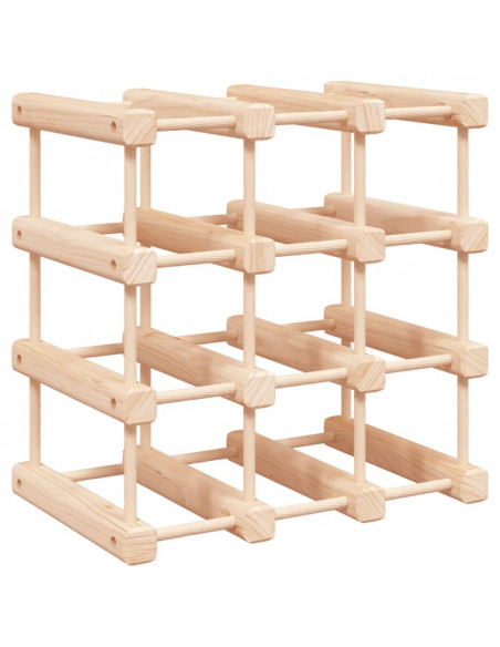 Portabottiglie Vino 12 Bottiglie 36x23x36cm Legno Massello Pino