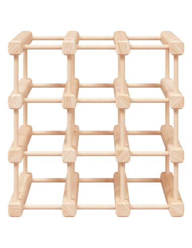 Portabottiglie Vino 12 Bottiglie 36x23x36cm Legno Massello Pino