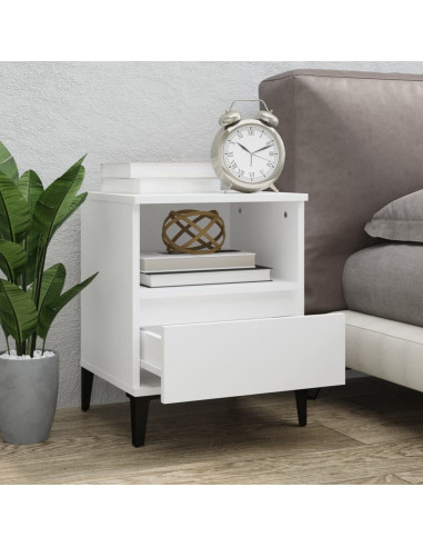 Comodini 2 pz in Bianco 40x35x50 cm