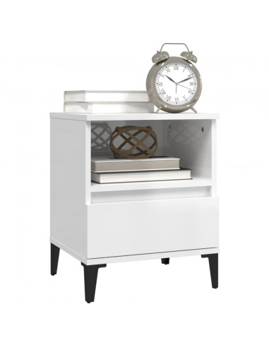 Comodini 2 pz in Bianco Lucido 40x35x50 cm