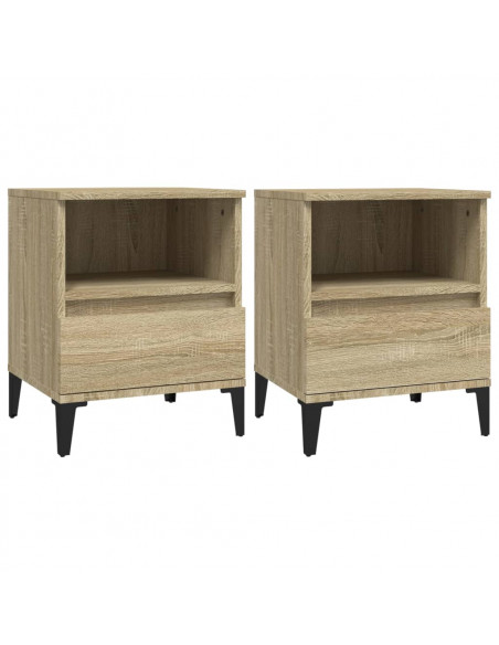 Comodini 2 pz Rovere Sonoma 40x35x50 cm