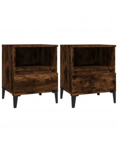 Comodini 2pz Rovere Fumo 40x35x50 cm 2