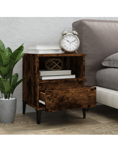 Comodini 2pz Rovere Fumo 40x35x50 cm