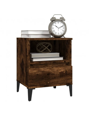 Comodini 2pz Rovere Fumo 40x35x50 cm