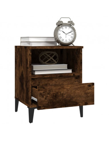 Comodini 2pz Rovere Fumo 40x35x50 cm