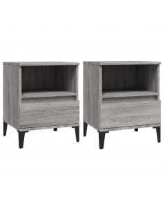 Comodino 2 pz Grigio Sonoma 40x35x50 cm 2