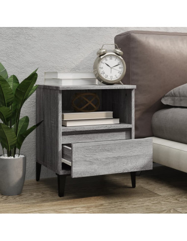 Comodino 2 pz Grigio Sonoma 40x35x50 cm