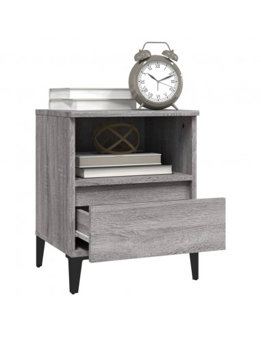 Comodino 2 pz Grigio Sonoma 40x35x50 cm