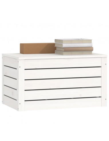 Contenitore Portaoggetti Bianco 59,5x36,5x33cm Massello di Pino