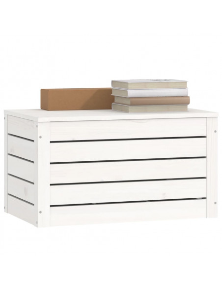 Contenitore Portaoggetti Bianco 59,5x36,5x33cm Massello di Pino