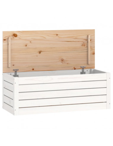 Contenitore Portaoggetti Bianco 89x36,5x33cm Massello di Pino
