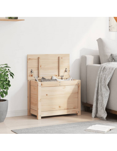 Contenitore Portaoggetti 60x32x45,5 cm Legno Massello Pino