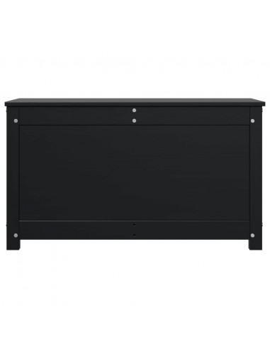 Contenitore Portaoggetti Nero 80x40x45,5cm Legno Massello Pino