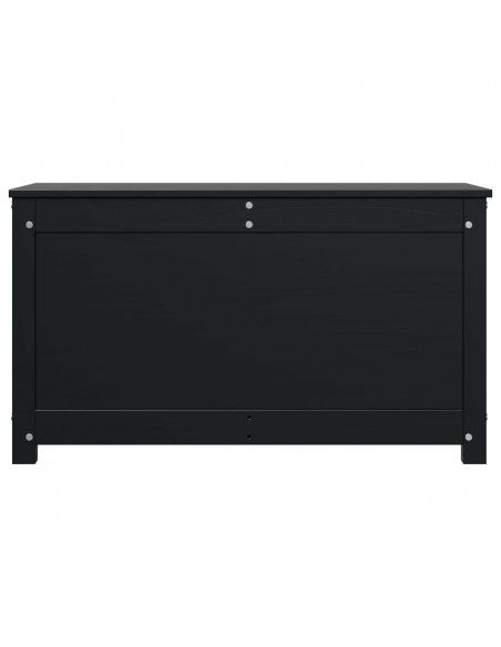 Contenitore Portaoggetti Nero 80x40x45,5cm Legno Massello Pino