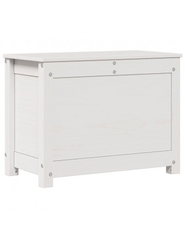 Contenitore Portaoggetti Bianco 60x32x45,5cm Massello di Pino