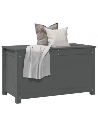 Contenitore Portaoggetti Grigio 80x40x45,5cm Massello di Pino