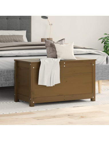 Contenitore Portaoggetti Miele 80x40x45,5cm Legno Massello Pino