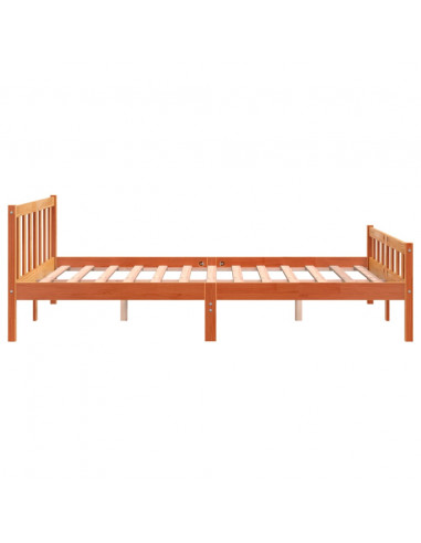 Giroletto con Testiera Marrone Cera 150x200 cm Massello Pino