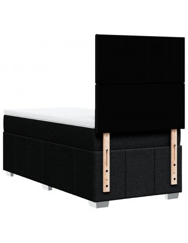 Giroletto a Molle con Materasso Nero 90x190 cm in Tessuto