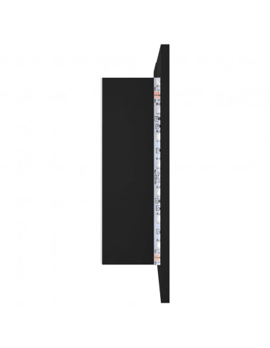 Armadietto a Specchio con Luci LED Nero 80x12x45 cm in Acrilico