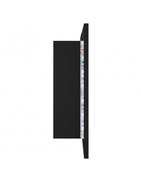 Armadietto a Specchio con Luci LED Nero 80x12x45 cm in Acrilico