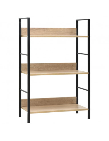 Scaffale Libri 3 Ripiani Rovere 60x27,6x90,5 Legno Multistrato