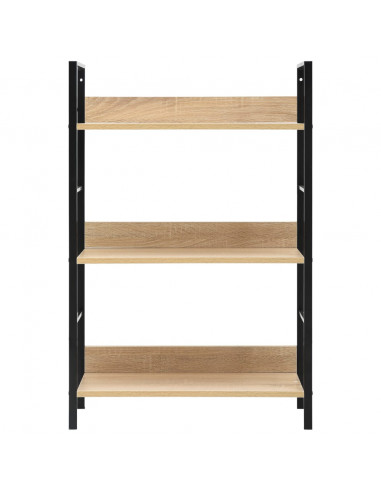 Scaffale Libri 3 Ripiani Rovere 60x27,6x90,5 Legno Multistrato