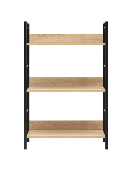 Scaffale Libri 3 Ripiani Rovere 60x27,6x90,5 Legno Multistrato