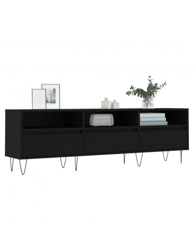 Mobile Porta TV Nero 150x30x44,5 cm in Legno Multistrato