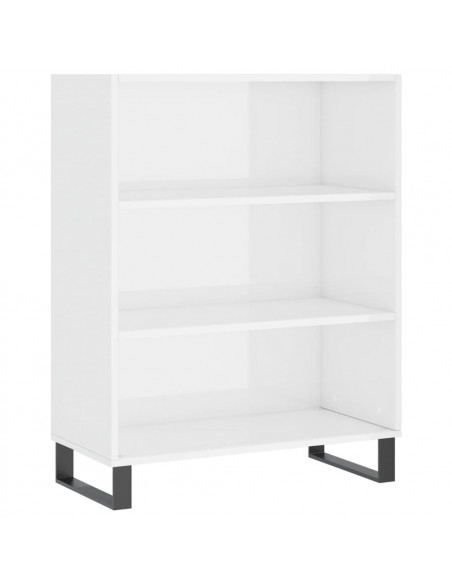 Scaffale Bianco Lucido 69,5x32,5x90 cm in Legno Multistrato