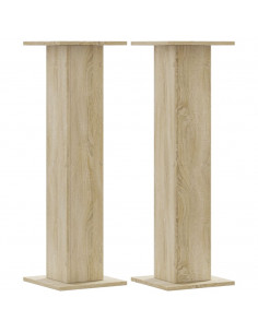 Supporti Altoparlanti 2 pz Rovere 30x30x95 cm in Multistrato 2
