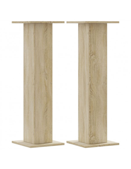 Supporti Altoparlanti 2 pz Rovere 30x30x95 cm in Multistrato