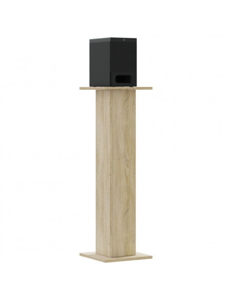 Supporti Altoparlanti 2 pz Rovere 30x30x95 cm in Multistrato