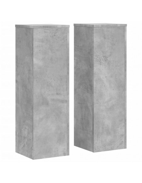 Supporti per Piante 2 pz Grigio 25x25x80 cm Legno Multistrato