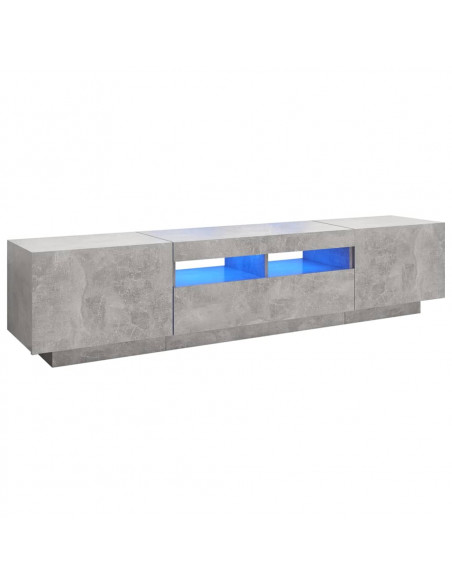 Mobile Porta TV con Luci LED Grigio Cemento 180x35x40 cm