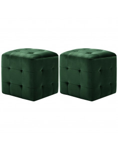 Pouf 2 pz Verde 30x30x30 cm in Velluto 2