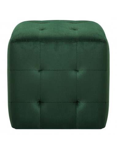 Pouf 2 pz Verde 30x30x30 cm in Velluto