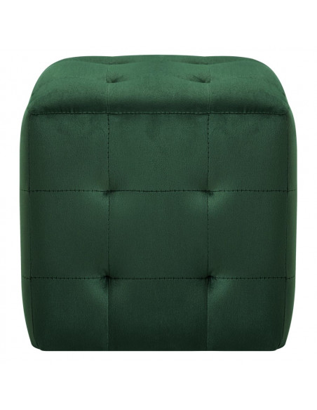 Pouf 2 pz Verde 30x30x30 cm in Velluto