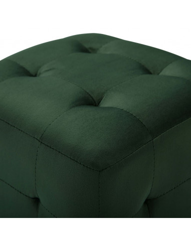 Pouf 2 pz Verde 30x30x30 cm in Velluto
