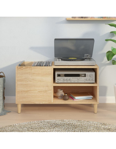 Mobile Porta Dischi Rovere Sonoma 84,5x38x48 Legno Multistrato