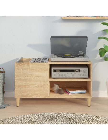 Mobile Porta Dischi Rovere Sonoma 84,5x38x48 Legno Multistrato